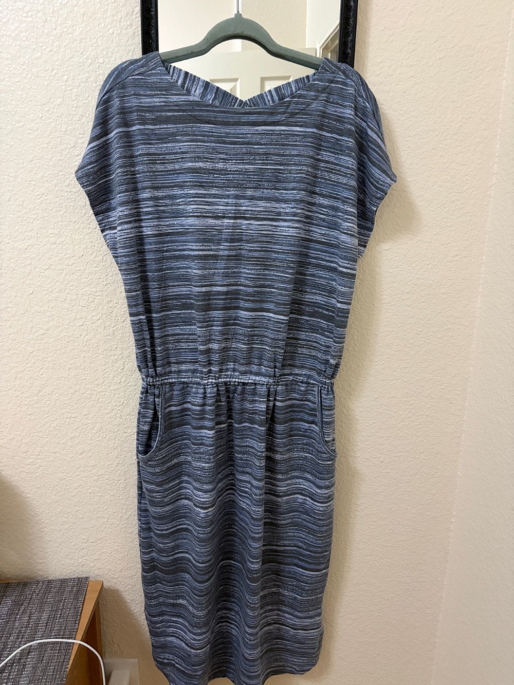 LuLaRoe Blue Striped Maxi Dress